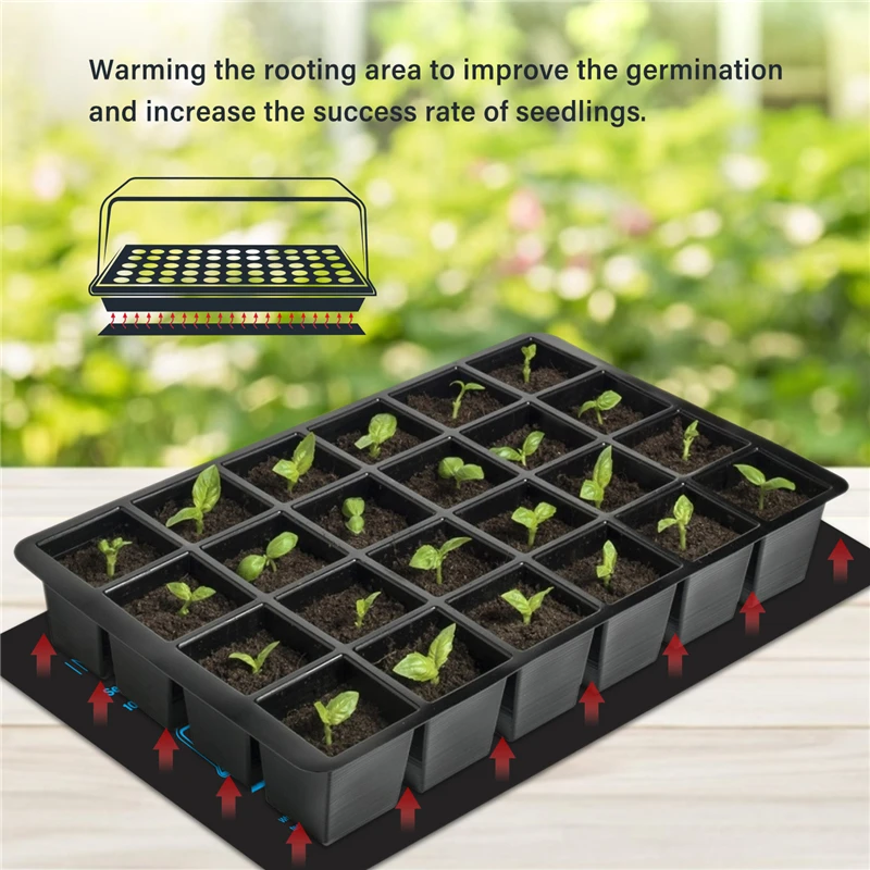 21W Seedling Heat Mat With Thermostat Temperature Setting from 5℃ to 42℃ for Plants Growth,Germination,Hydroponics Nursery