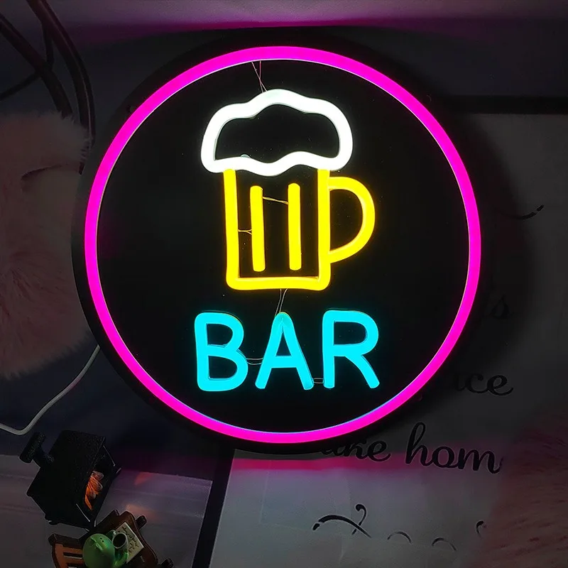 Cocktails Beer Barrel LED Neon Sign Wall Decor For Beer Bar Store Pub Club Nightclub Birthday Party Decorative Neon Night Light