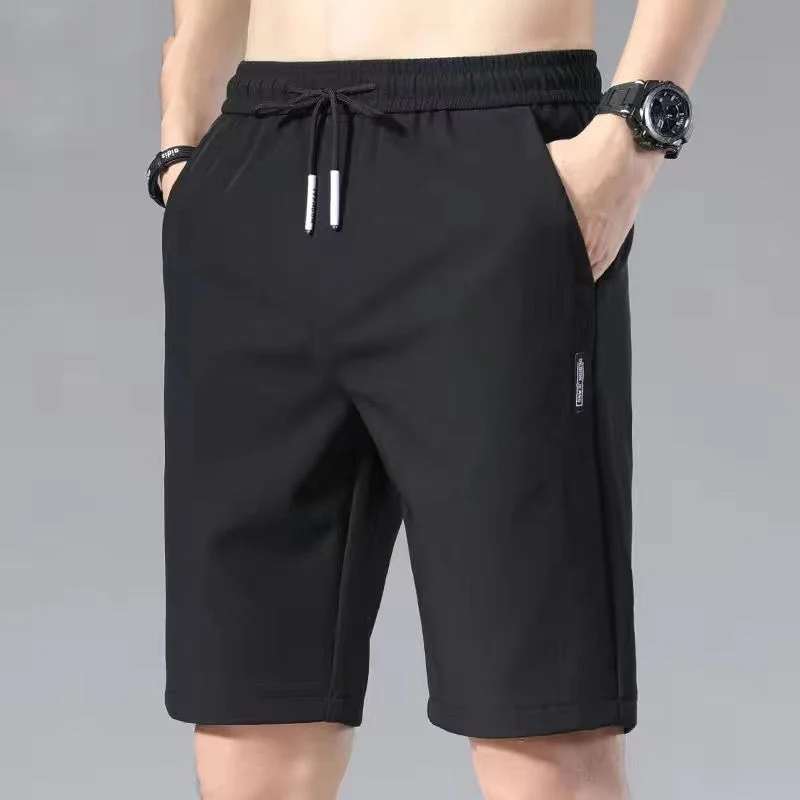 Loose Spring Summer Thin Elastic Waist Simplicity Cargo Shorts Handsome Straight Solid Pockets Lacing Casual Men's Clothing 2023