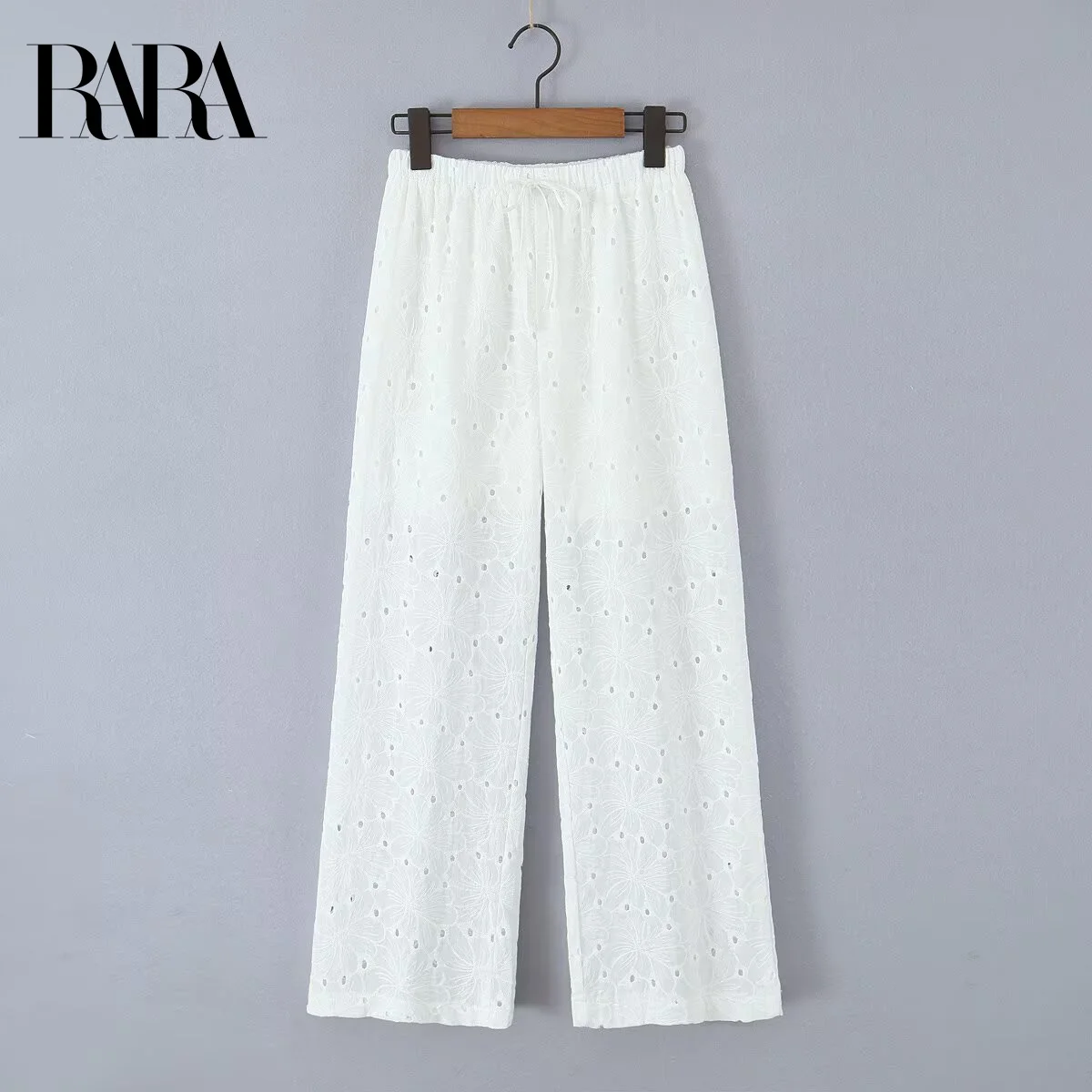 

2025RARA Pure Desire to Show Body Straight Lace Hollow Casual Pants Sweet Hot Girl Loose Slim All-match Wide-leg Trousers