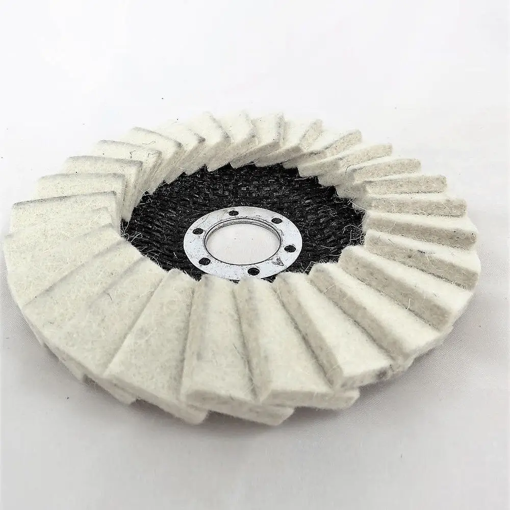 Disco de fieltro con solapa, pulidor de amoladora angular de 7000 RPM para vidrio, cobre, mármol, Metal, 125mm, disco de pulido de aluminio, 1 piezas