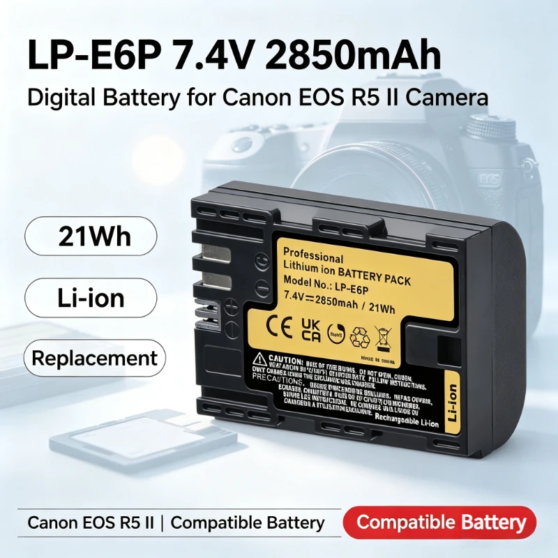 7.4V 2850mAh Digital Batteries LP-E6P Lp E6p Battery for CANON EOS R5 II Camera 2-4PCS
