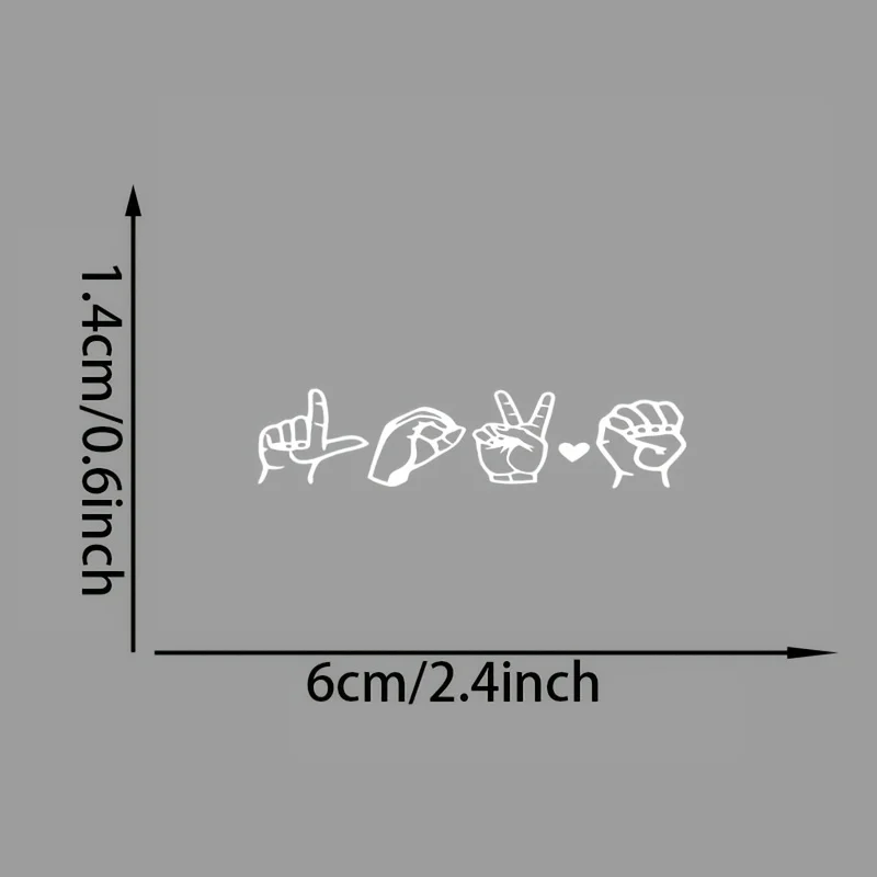 3PCS Romantic Hand Gesture Stickers Couple Love Gift Vinyl Decals for Car Mirror Motorcycle Laptop Cup Glass Window Decor