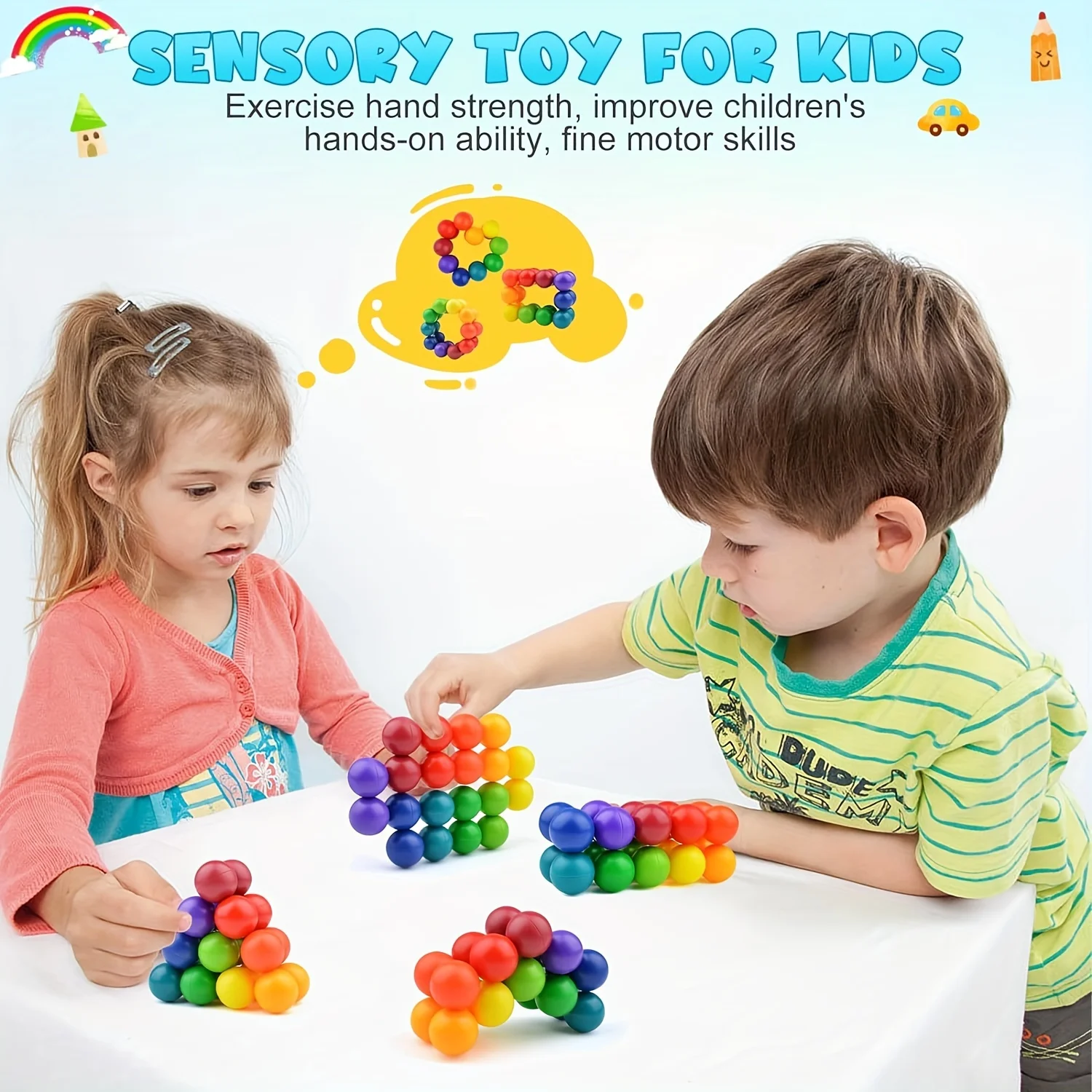 Puzzle versatile bead colored 3D decompression ball New Unique Stress Relieving Toy