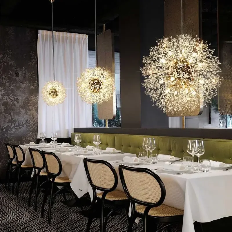 

SANDYHA Nordic Chandelier for Living Room Sphere Design Pendant Lights LED Lamps Dining Table Lighting Bedroom Decoration