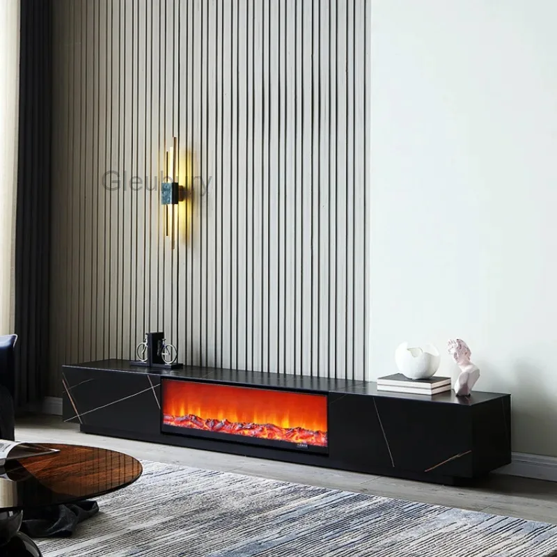 European Background Tv Cabinet Simulated Flame Electric Fireplace Tv Cabinet Luxury Designer Mueble De Tv Furniture For Home
