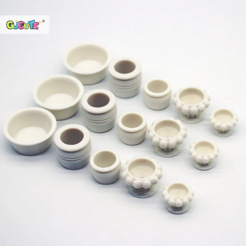 5Pcs Dollhouse Mini Flowerpot Model For Doll House Decoration Miniature Accessories Simulation Furniture Flower Pot Decoration