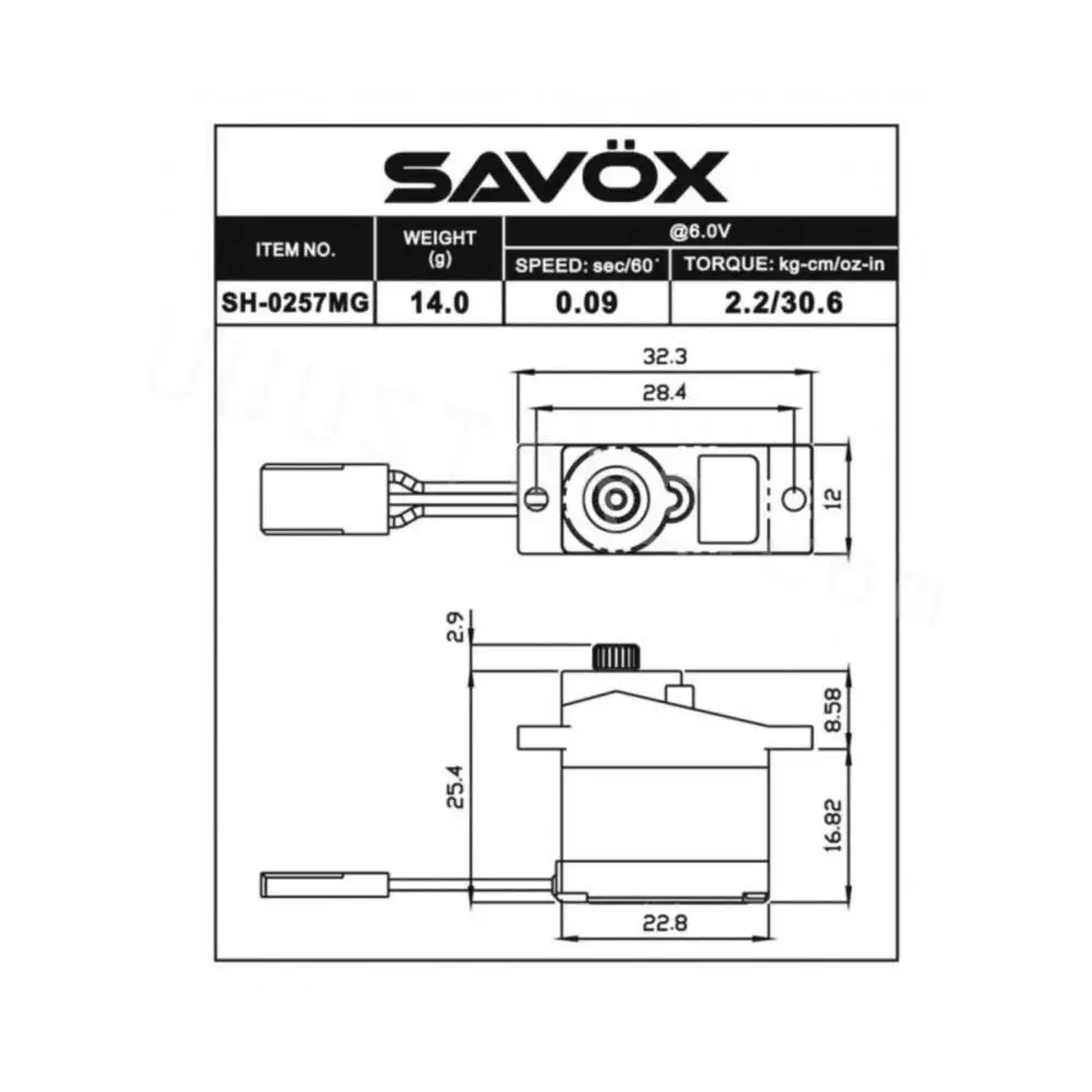 Genuine Savox SH-0257MG Super Speed Metal Gear Micro Digital Servo 14g 2.2kg.cm 0.09s/60ยฐ