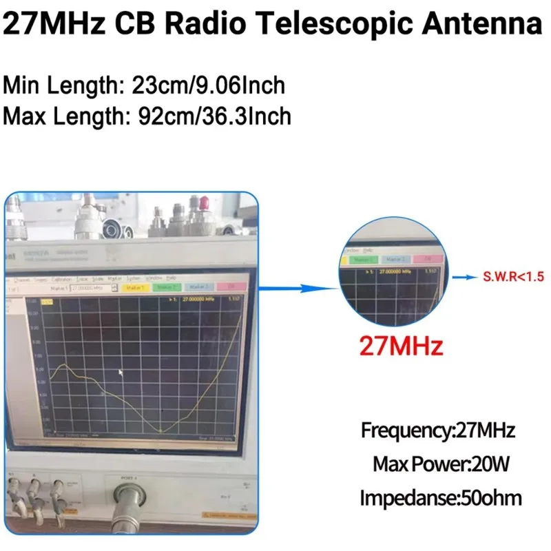 

FEDI-CB Antenna 27Mhz SMA-Female Handheld Telescopic For BAJETON BJ-9000 BJ-7800 BJ-8300 For Radtel RT-950 Pro Walkie Talkies