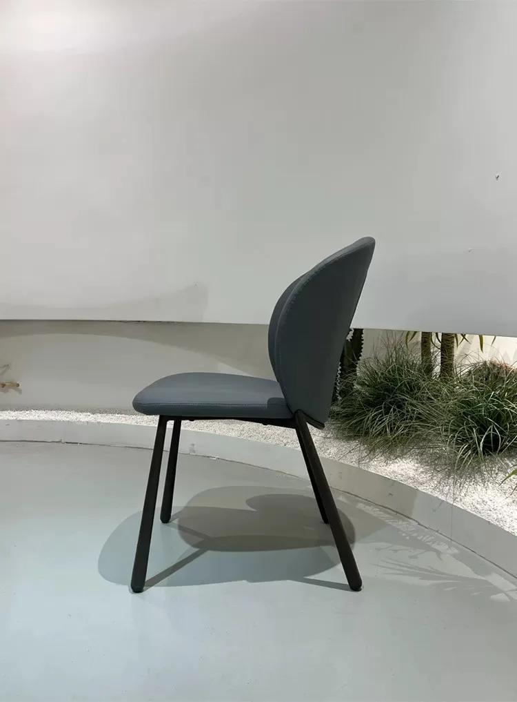 Nordic Modern Design Metal Frame Dining Chair With PU Leather Upholstery For Indoor Use In Hotel And Home Settings