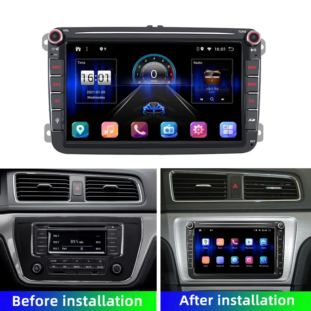 Car Radio 2 din Andriod 10 GPS Carplay Player For VW/Volkswagen/Golf/Polo/Passat/b7/b6/SEAT/leon/Skoda Car Stereo