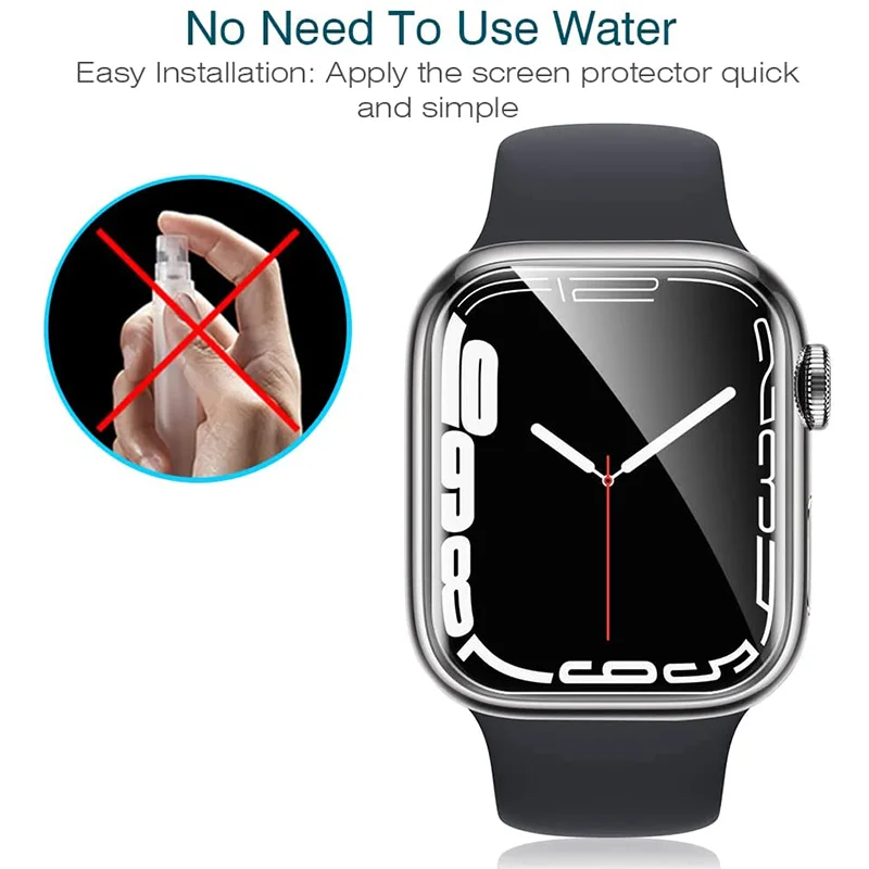 Protecteur d\'écran transparent pour Apple Watch, film de protection complet, pas de verre pour iWatch 9 8 7 6 SE 5 4 3 Ultra, 49mm, 45mm, 41mm,
