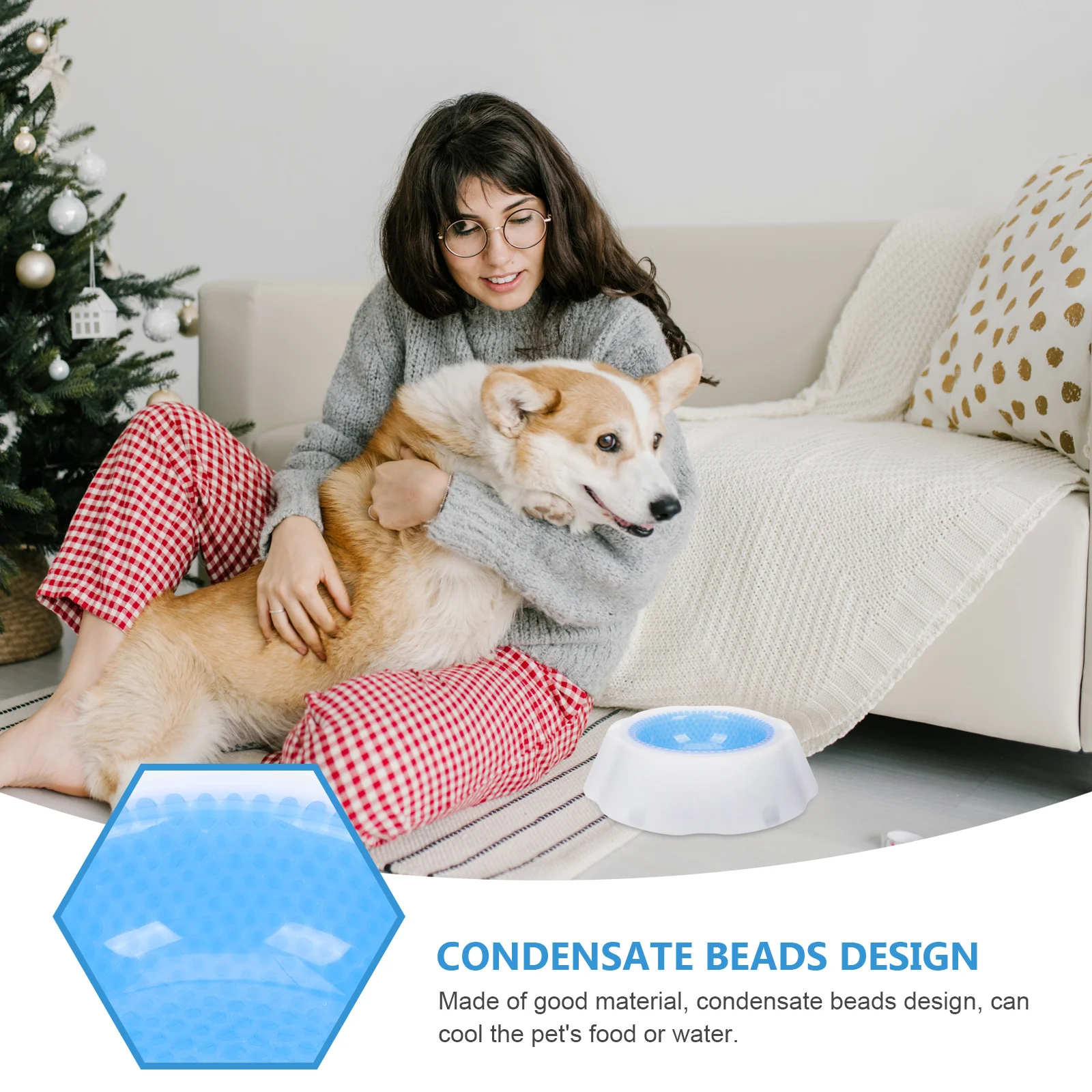 

Pet Cooling for Dog Cat Food Water Summer Feeding Bowl Stable Base Non-Skid Design Easy Wash Ceramic Dog Bowls