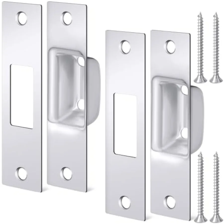 

Hicarer 2 Pcs Box Strike Plate 1-1/4" x 4-7/8" Door Lock Striker Plate Deadbolt Strike Plates Universal Latch Restorer Security