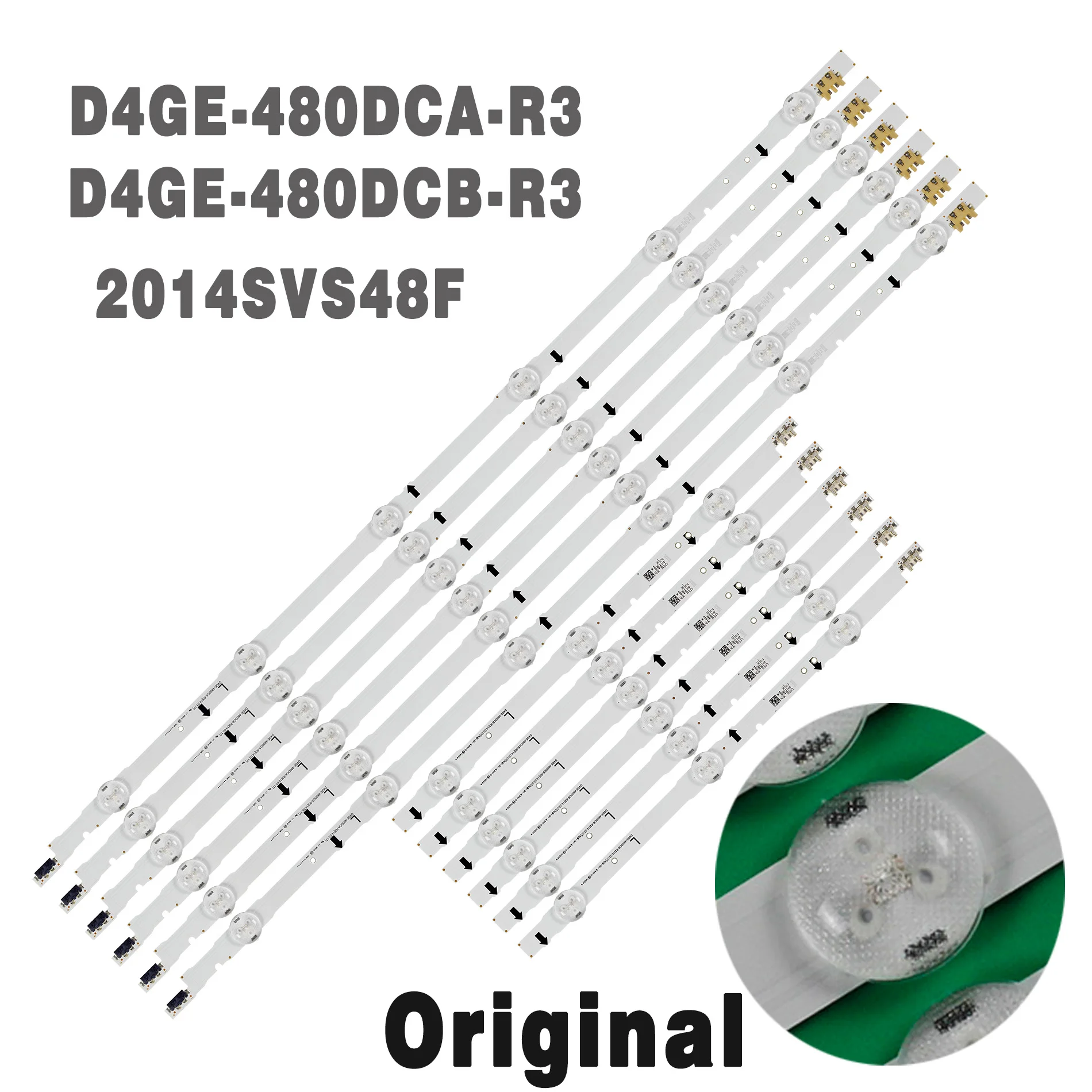 10set LED Backlight Strip For Samsung LED TV UE48H6400 UE48H6200AK D4GE-480DCA-R3 D4GE-480DCB-R3 2014SVS48F UE48J6250 UE48J5510