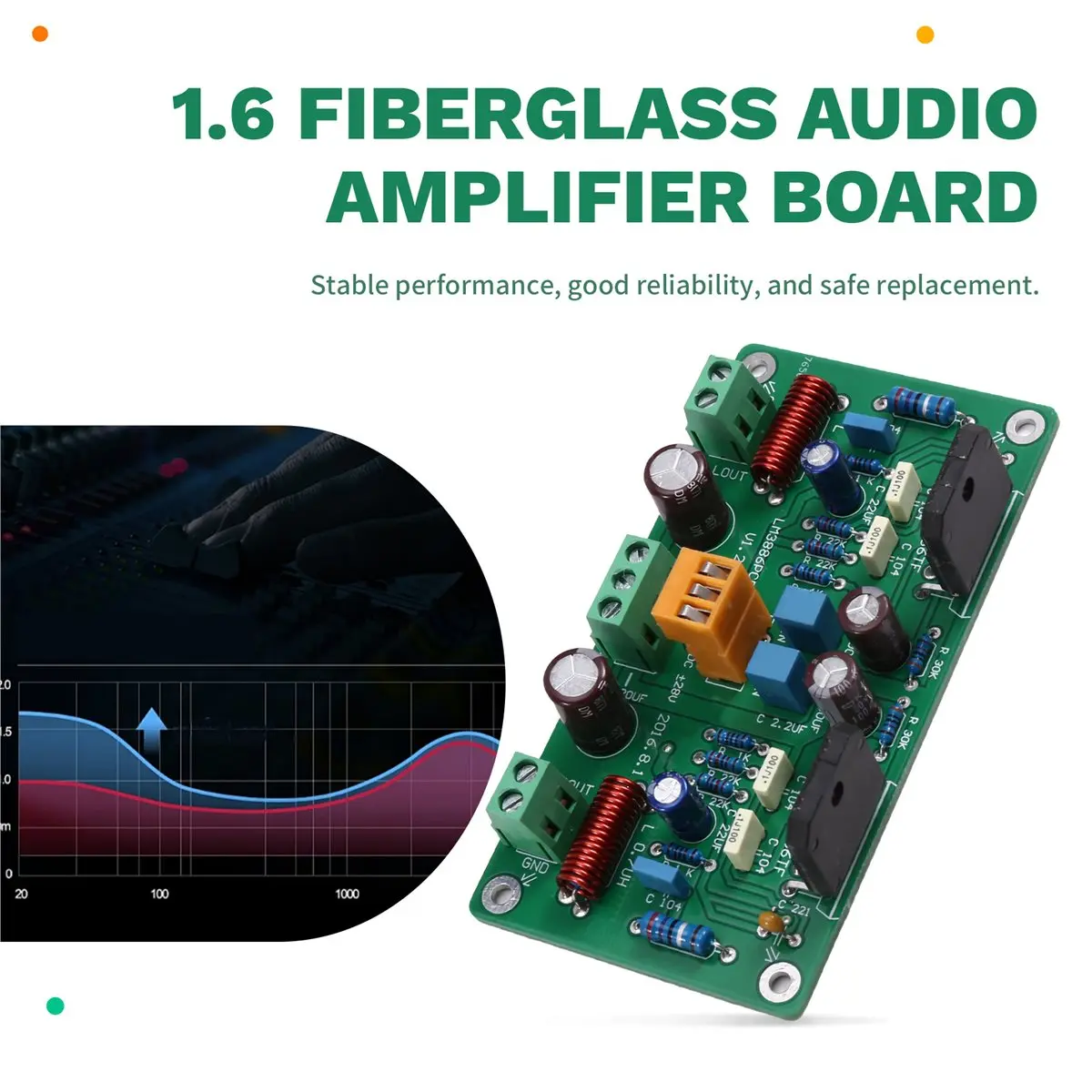 DT81 LM3886 Stereo Amplifier Board,High-Fidelity Power Amplifier Board, Stereo Audio Amplifier Board,Low Noise,Low Distortion