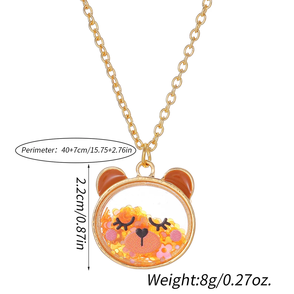 Cartoon süße Katze Frosch Bär Anhänger glänzende Mädchen Halskette 1-teilig Freund Geschenk Kinder Schmuck Mode-Accessoire – Detail 1