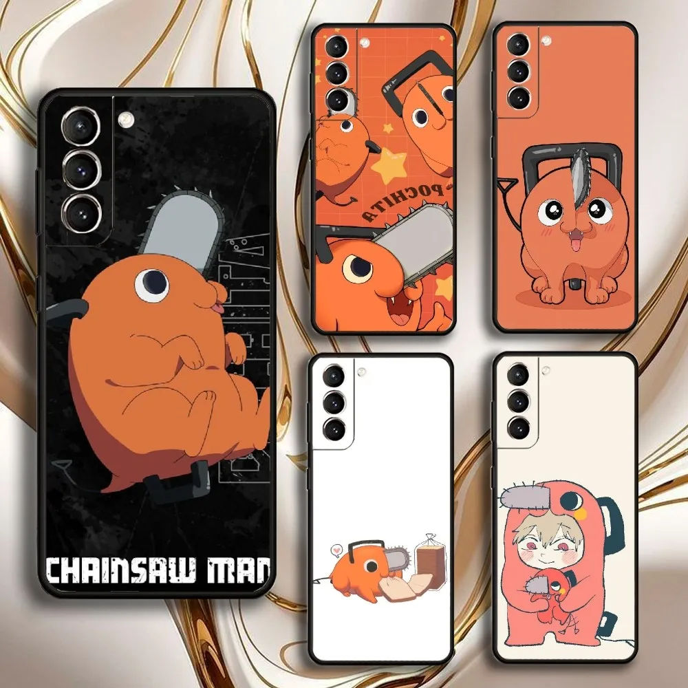 

Chainshawman Pochita Phone Case For Samsung GalaxyA13,21s,22,31,32,52,53,71,72,73,Soft Black Shell