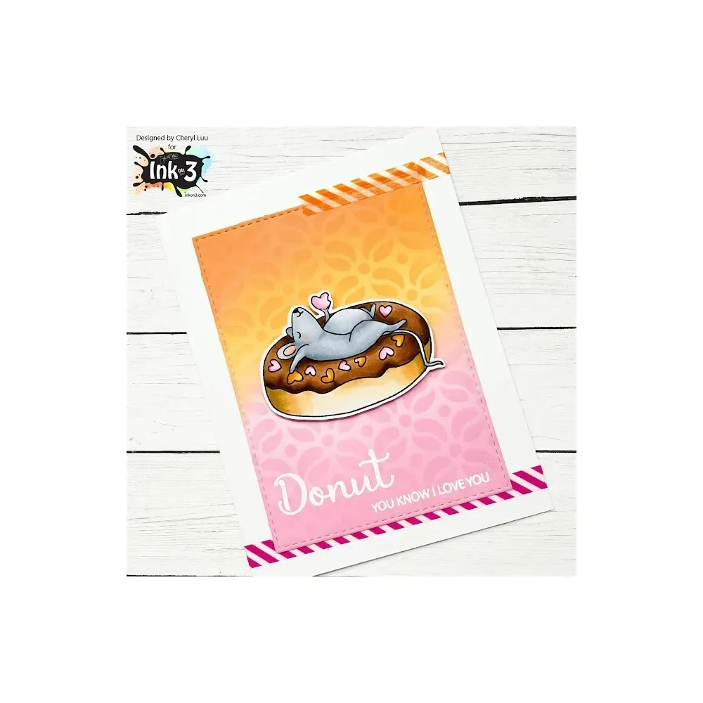 Lying on a Donut Sweetest Clear Stamps And Stencil Diy Molds Scrapbooking Paper Making Cuts Crafts Template Handmade Card