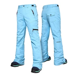 Searipe Pantalones de nieve aislados para mujer Pantalones de esquí al aire libre Impermeable Senderismo Pantalones gruesos aislados Snowboard Cremallera Pierna inferior