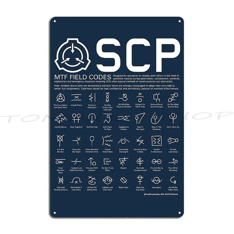 Scp Mtf Field Metal Plaque Wall Mural Wall Cave Retro Club Printing Tin Sign Poster