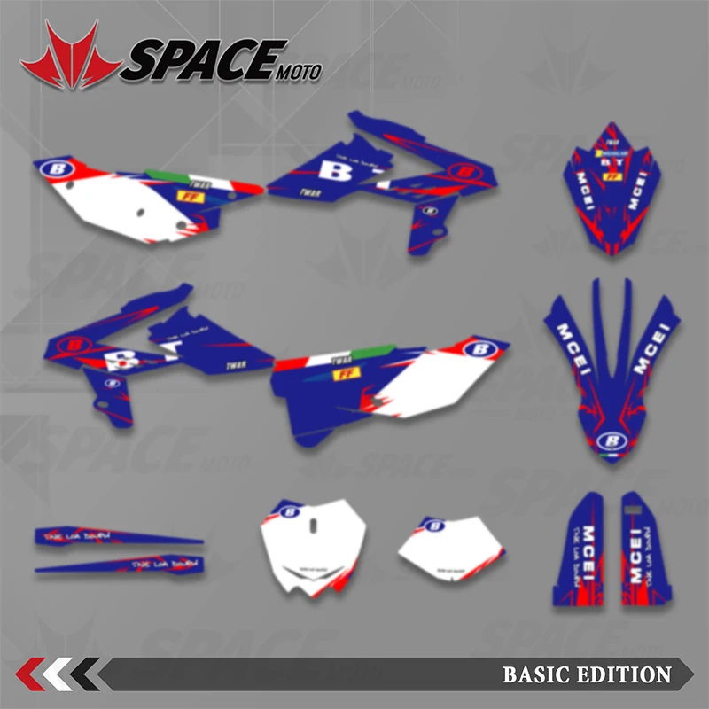 SPACE Motorcycle Graphics Decals Stickers Kits For Beta RR 2013 2014 2015 2016 2017 Number Name Background Custom