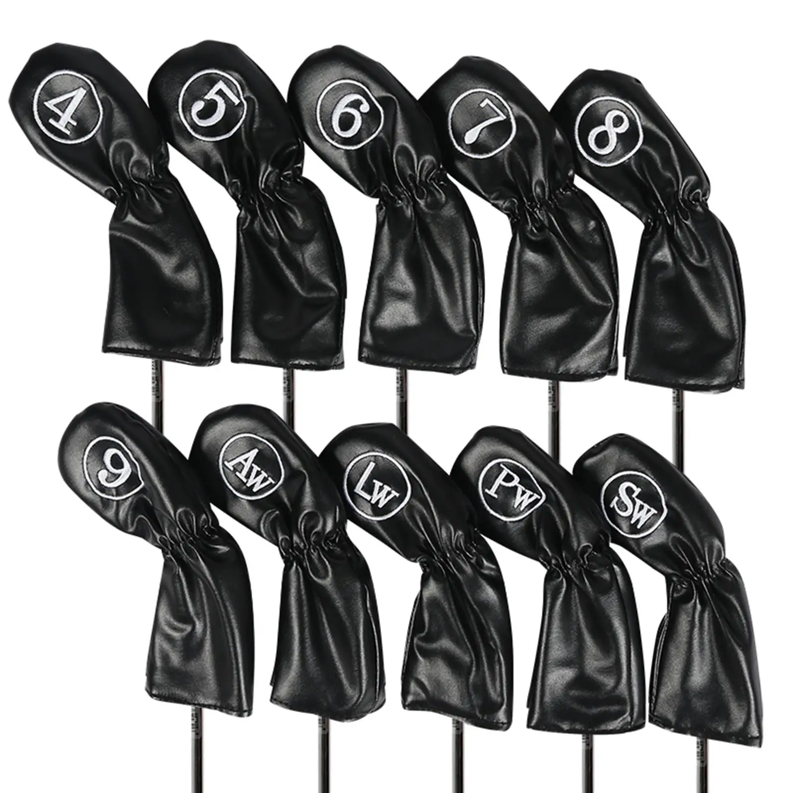 10Pcs Golf Club Headcovers Protector with Number Tags Head Protector Golf Iron Covers Set for Women Men Golfers Travel Display