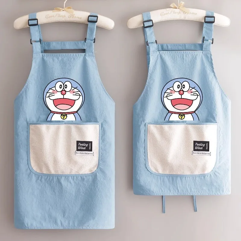 Doraemon apron, cute, stylish, personalized cartoon, creative kitchen, breathable, for cooking at home, dedicated for dining use
