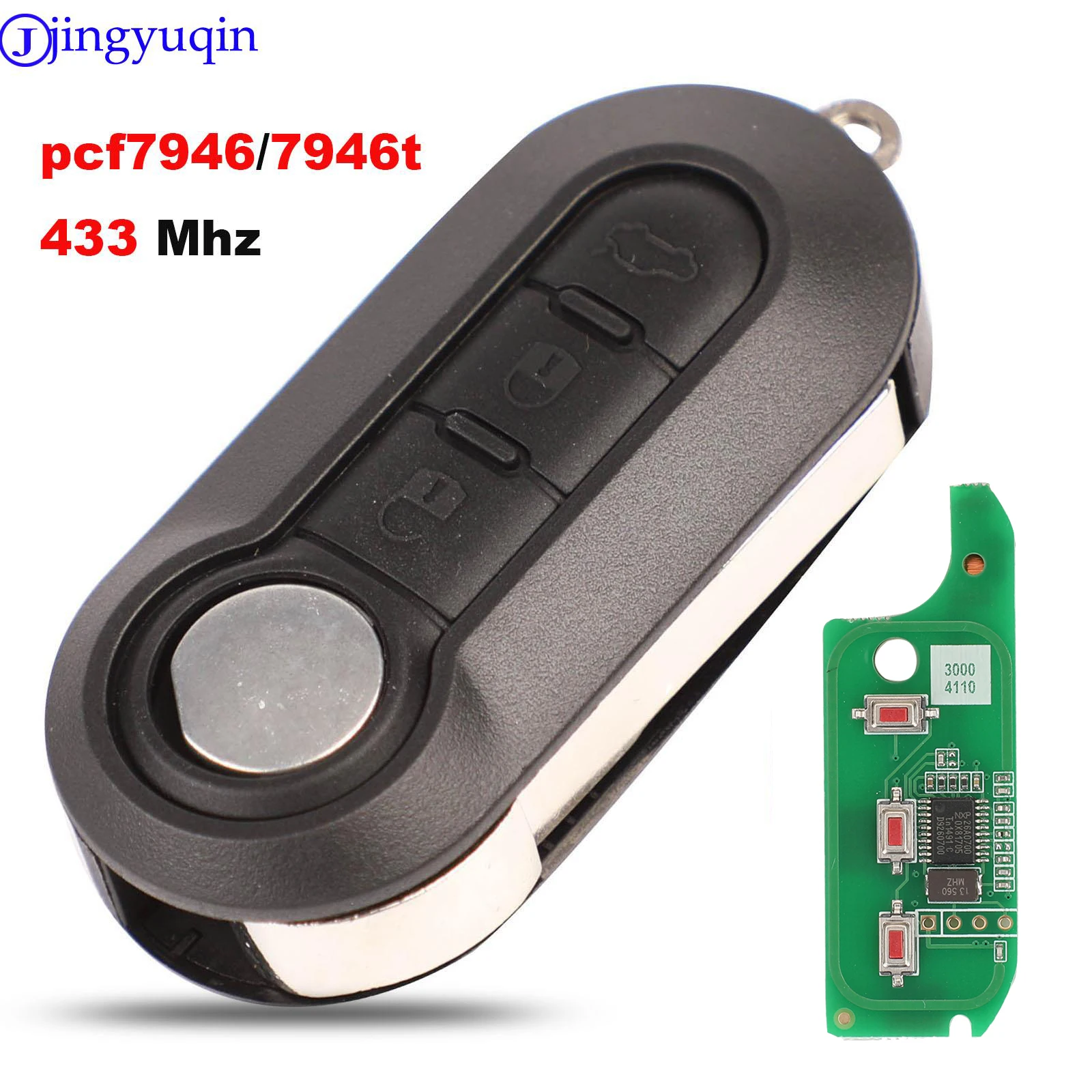 

jingyuqin Remote Key Fob FSK PCF7946/PCF7946AT Chip For Fiat 500 Grande Punto For Citroen Jumper For Peugeot Boxer RX2TRF198