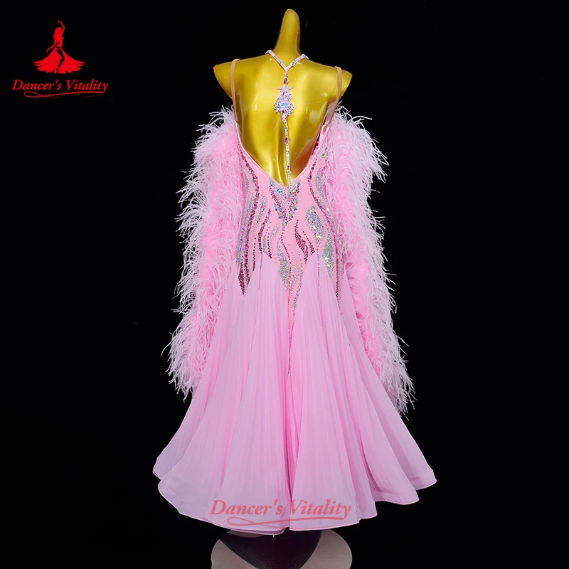 Modern Dance Costumes Women Customized Ballroom Dancing Waltz Tango Competition Dress Girl's Dance Hall Performance Clothing
