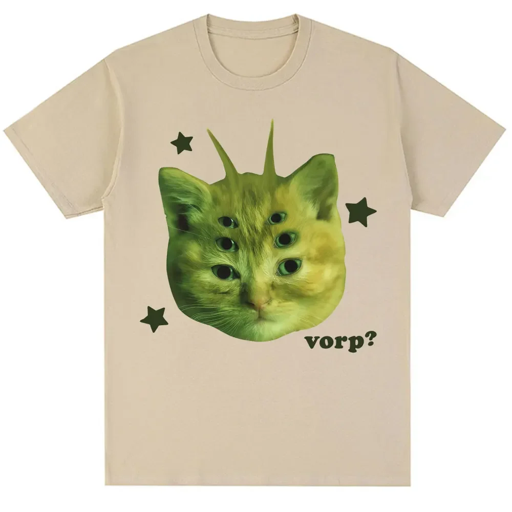 Funny Alien Cat Vorp Meme Graphic T-Shirt Women's Humor Joke Retro T-Shirt Casual Summer Cute T-Shirt Graphic T Shirts Fashion