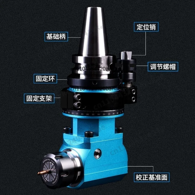 right angle side milling headMachiningCenter BT40-90 degree angle head, side millingshank BT50-ER25 32 40