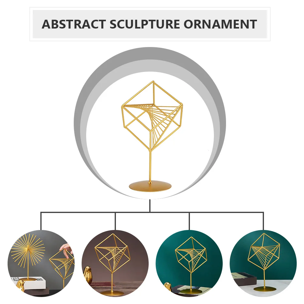 

Abstract Geometric Sculpture Ornament Iron Art Home Office Decoration Creative Irregular Design Metal Desktop Decor