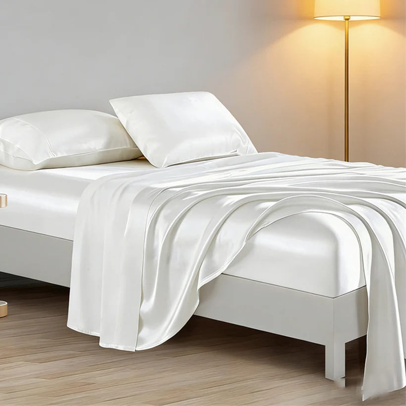 

High End Silk Bedding Set Luxury Satin Duvet Cover Bed Linen Pillowcases Hotel Quality All Season Single Double Queen King Size