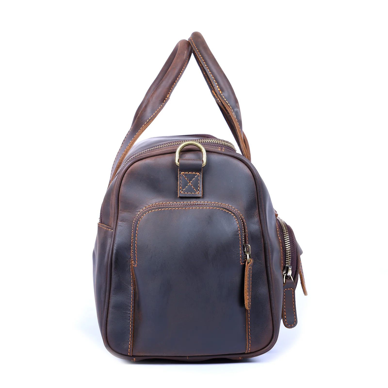 S.WORKER Vintage Echtleder-Reisetasche Crazy Horse Rindsleder-Reisetasche Herren-Weekender-Tasche Sporttasche Handgepäck – Detail 9
