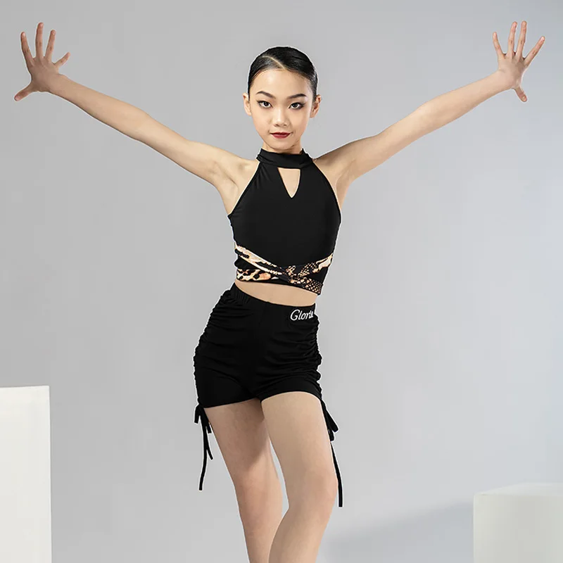 

New Latin Dance Tops Girls Ballroom Practice Wear Summer Tango Dancing Outfit Samba Costume Stage Wear Salsa Clothing DL9462