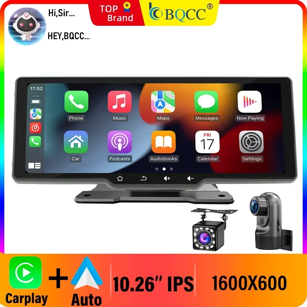 

BQCC Universal 10.26'' MP5 Portable Car Radio Wireless CarPlay Android Auto Multimedia Smart BT FM Touch Screen Car Stereo