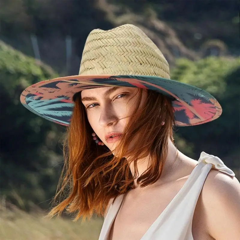 

Adjustable Braided Straw Hat Cowgirl Design Multi Color Unisex Fashion H7EF