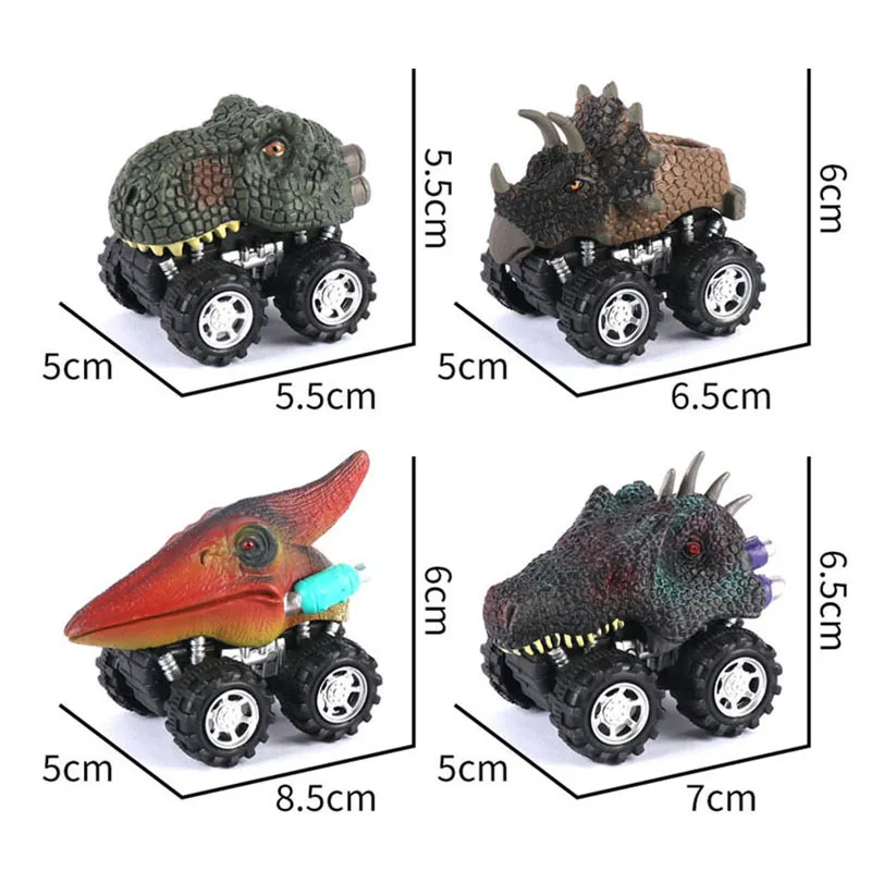 Dinosaur Toy Pull Back Cars Realistic Dino Cars Mini Monster Truck With Big Tires Small Toys Kids Toddlers Boys Girls Gifts