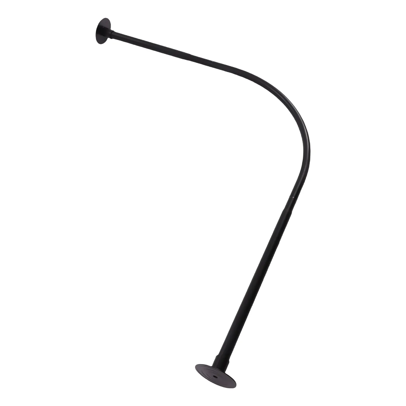 

Curved Shower Curtain Rods Stainless Steel Extendable Corner Shower Rails Black