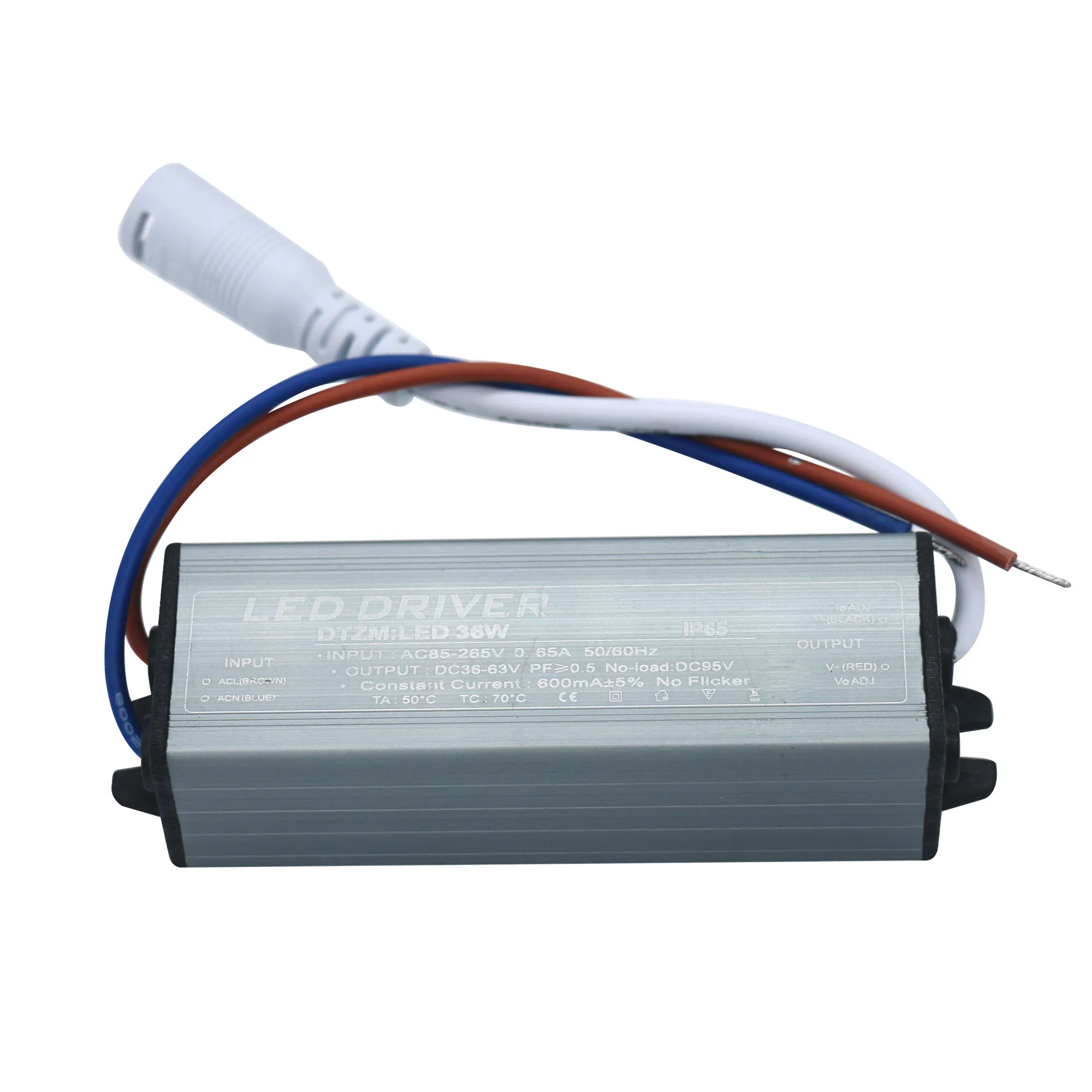 Controlador LED de 600mA, 36W, salida de AC85-265V, 36-65V, fuente de alimentación LED, transformadores de iluminación para mantener en reparación,