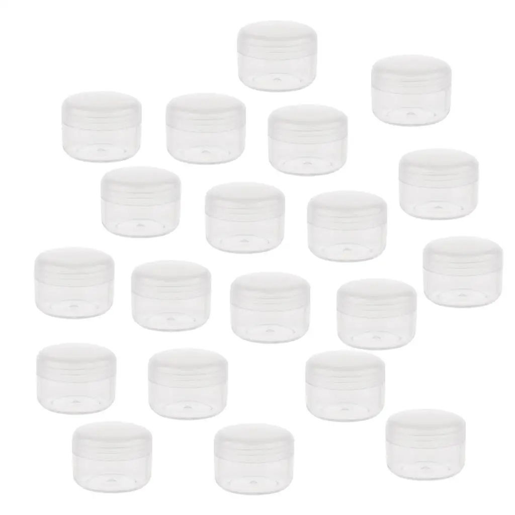 Kleine plastic cosmetische potjes, herbruikbare make-up potjes met deksels voor sample crèmes, lippenbalsem en cosmetische tassen