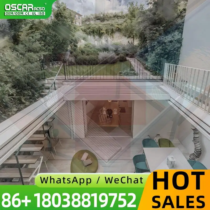 Customized Retractable Opening Louver Roof Canopy Patio Rainproof Grey Movable Aluminum Pergola 4x6 for Outdoor Backyard Garden