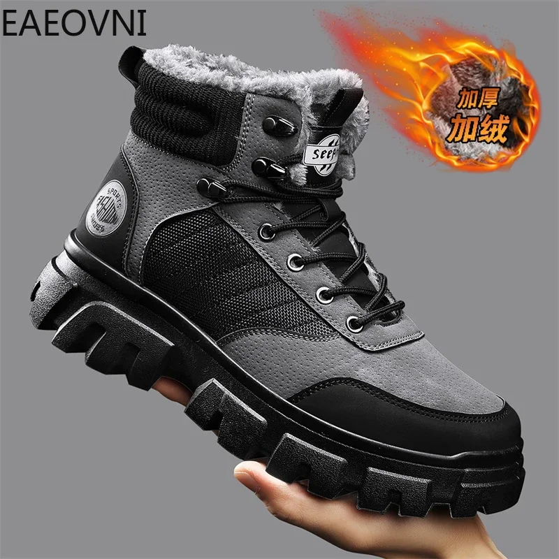 Men's Biker Boots British Style Men Tooling Boot Trendy All-match Comfortable Man Classic Hard-wearing Shoe EAEOVNI New Arrival