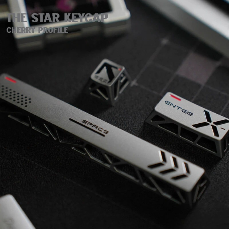 Translucent Metal Hollow Keycaps Customized Esc Space Key Cap Cherry Profile Keyboard Caps for Mechanical Keyboard Accessories