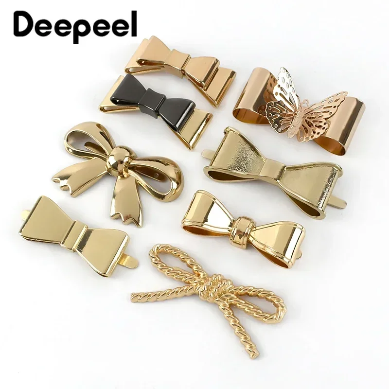 5Pcs Bowknot Metal Buckles for Bags Shoes Clothing Decor Buckle Handbag Side Clip Clasps DIY Luggage Hardware Sewing Accessories