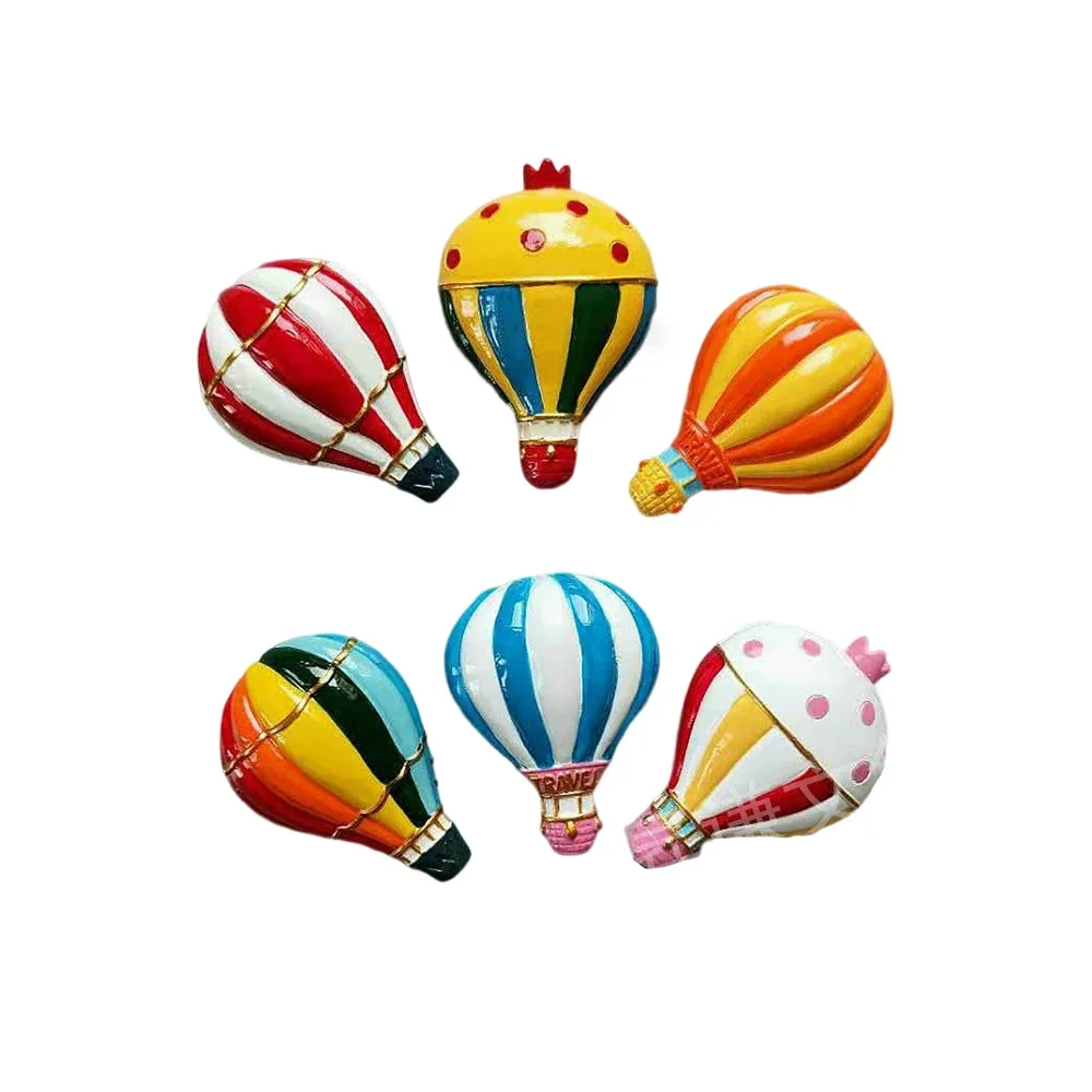 Colorful Hot Air Balloon 3D Resin Creative Personality Design Refrigerator Stickers Kitchen Home Message Board Decorations