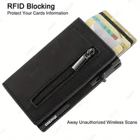 Business Card Holder Business Supplies Credit Card Holder Luxury Mens Black Rfid Wallet Pop Up Slim Thin Carbon Fiber Cardholder