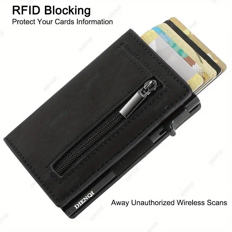 Business Card Holder Business Supplies Credit Card Holder Luxury Mens Black Rfid Wallet Pop Up Slim Thin Carbon Fiber Cardholder