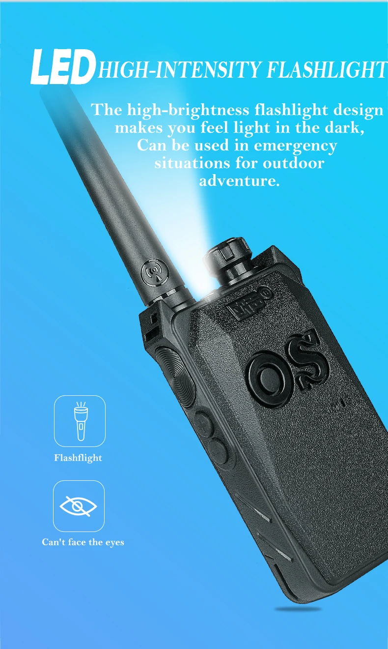 2PCS Colorful Mini Ham Radio OS-F99 License Free Voice Report UHF with Flashlight Two Way Radio